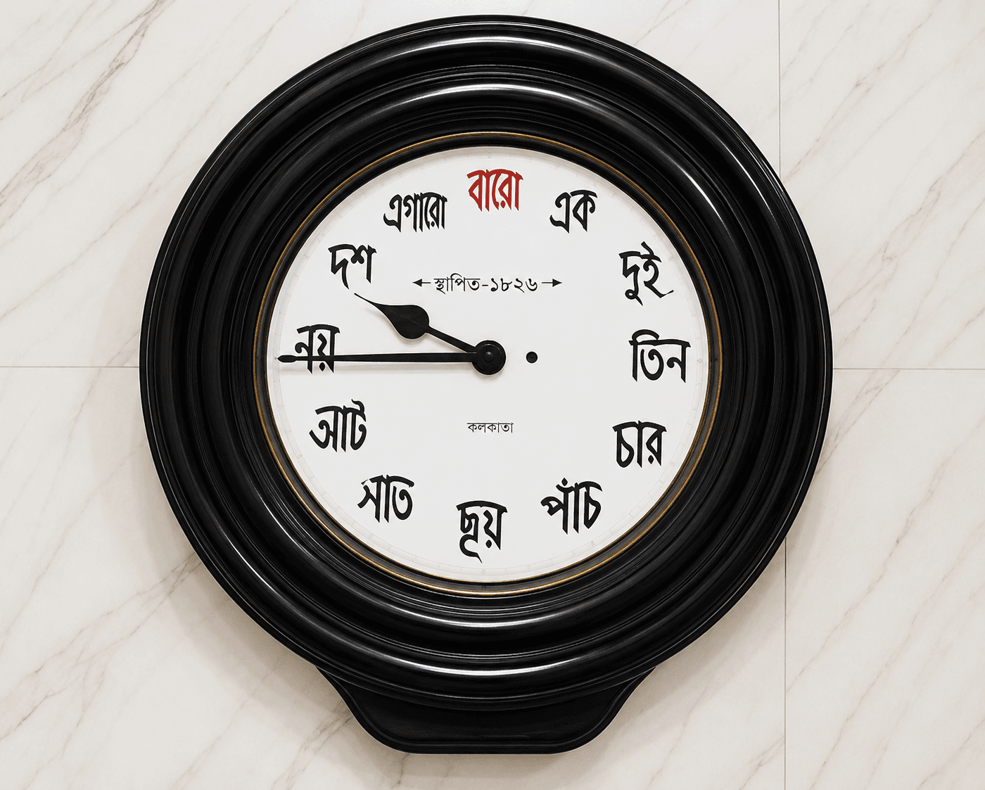 The Bengali numeral clock associated with Bhim Chandra Nag